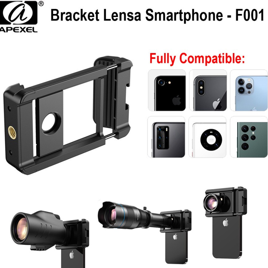 Terkini Apexel Bracket Adaptor Lensa Smartphone Universal - APL-F001 PWT