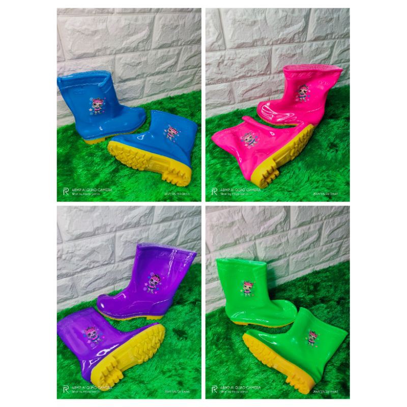 E6C SEPATU BOOTS KARET MOTIF LOL XML