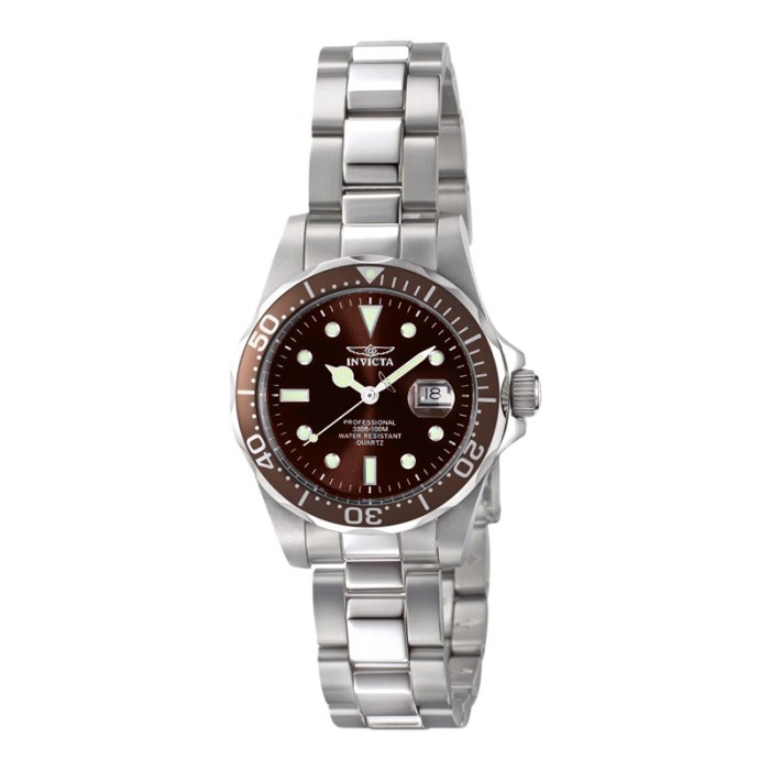 MUST HAVE JAM TANGAN WANITA INVICTA PRO DIVER 4865 DARK BROWN DIAL STAINLESS ST TERLARIS