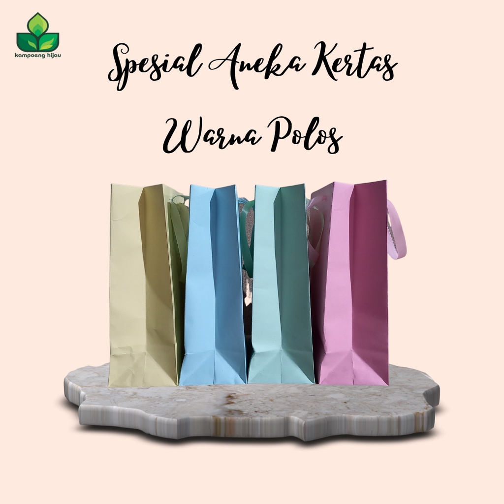 

paper bag polos warna tali pita souvenir ulang tahun