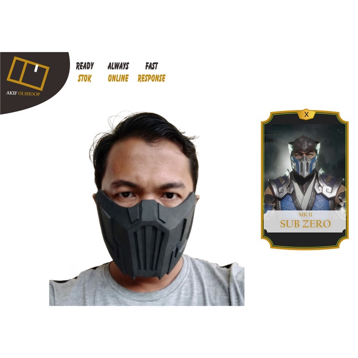 Terlaris Masker Sub-Zero Cosplay Hitam Polos