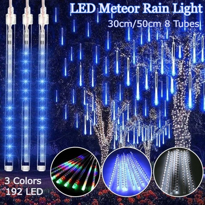 Lampu Hujan Meteor Dekorasi Hias Taman Gantung Led Meteor Rain Light