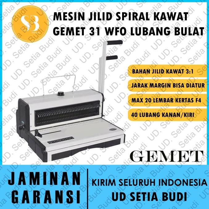 

Mesin Jilid Spiral Plastik GEMET 31 WFO Asli dan Bergaransi