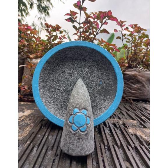 Terbaru Cobek Batu / Coet Batu Asli Bubut Berwarna Lucu,Kekinian Unik,Termurah Jy23