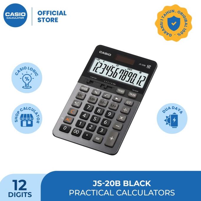 

CASIO KALKULATOR JS-20B - Black - Kalkulator Kantor - 12 digit