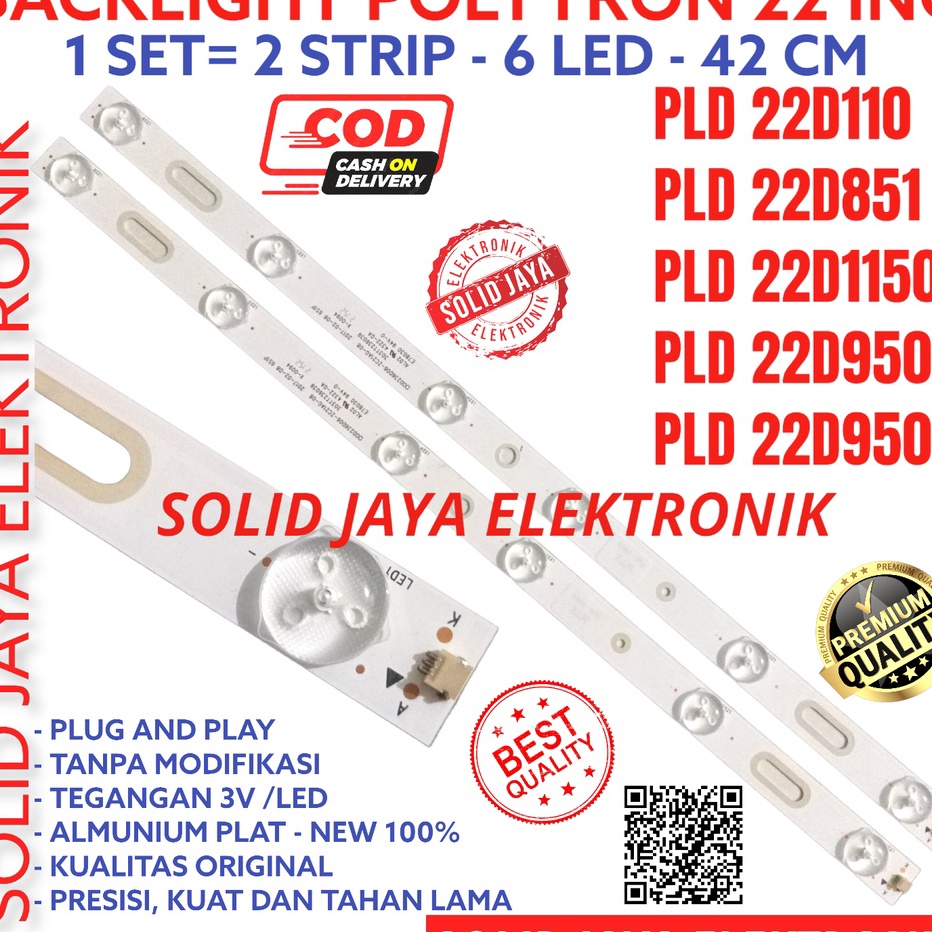 Grosir BACKLIGHT TV LED POLYTRON 22 INC PLD 22D110 22D851 22D1150 22D9500 22D9501 6K 3V LAMPU BL PLD