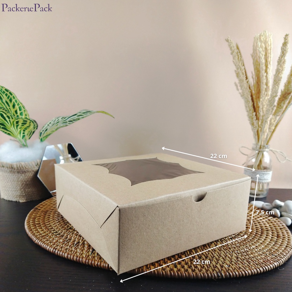 

Murah banget (10 PCS ) KOTAK DUS KUE KRAFT UK 22 x 22 x 7.5 IMI