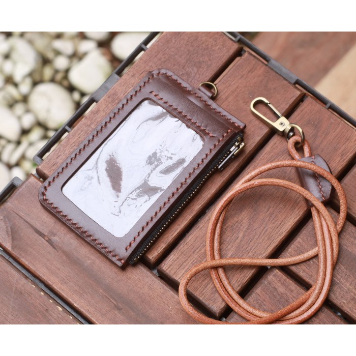 

Best Seller Id Card Holder Kulit Leather Lanyard Asli
