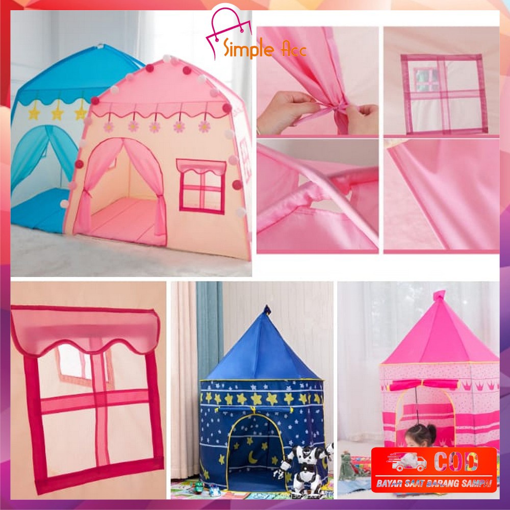 Tenda Anak Mainan Play Tent Berkualitas Murah Lipat Motif V5P0 Bagus Praktis Terbaru Polos Karakter 