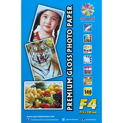 

>*>*>*>*] Kertas Foto Sun Premium Gloss Photo Paper A4 120gsm 100 lembar