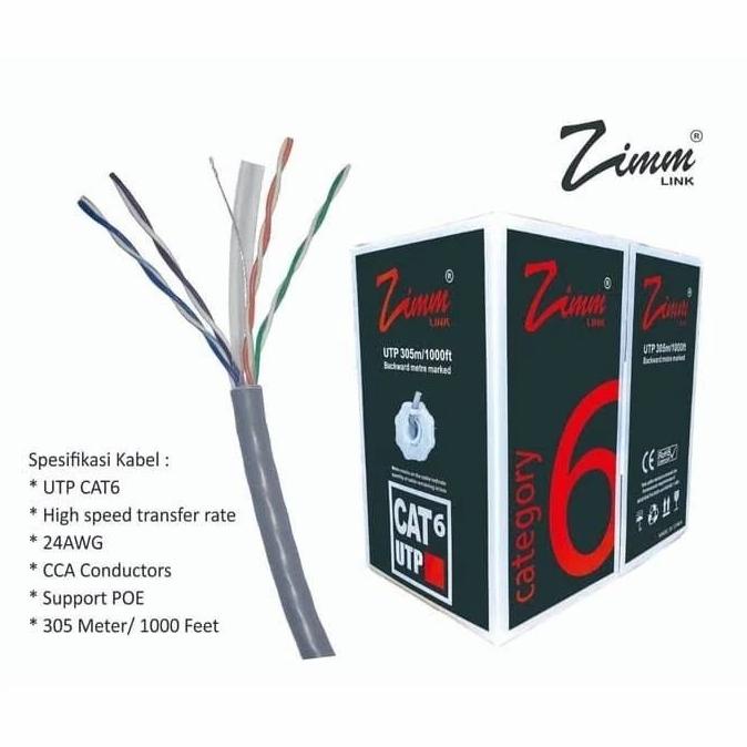 }}}}}}] Kabel UTP CAT6 Zimmlink Kabel LAN UTP CAT 6 1Roll 305 Meter