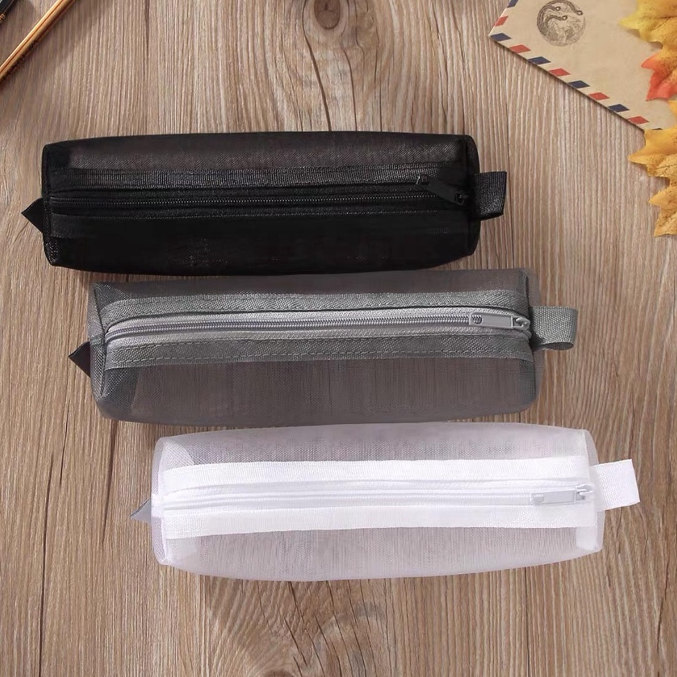 

Produk Keren.. Kotak Pensil Tabung Polos Kecil Mesh Jaring Transparan / Kotak Pensil Laki Laki Cowok Polos Simple / Tempat Pensil Hitam Abu Putih / Make Up Pouch Simple Transparant BYQ