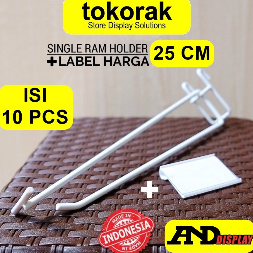 

Stok banyak SINGLE RAM HOLDER 25CM/10PCS + LABEL HARGA 6CM CANTOLAN GANTUNGAN PRICE TAG BTP