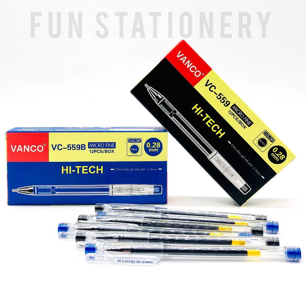 

Kemasan Baru.. (12 PCS) PULPEN GEL VANCO HI-TECH VC-559 BLACK / BLUE SHS
