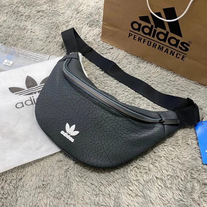 Waistbag Adidas Grey Kulit Original FullTag Free Paperbag And Dus Bag