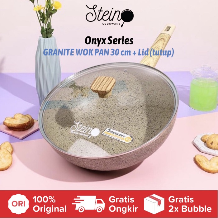 Onyx Wok Pan Stain Cookware 30cm Original Wokpan Wajan Stein 30 cm