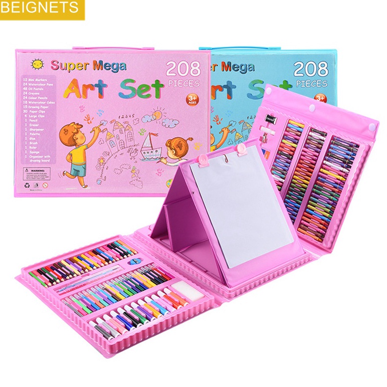 

Diskon promo 208Pcs Alat Tulis Untuk Crayon Set Anak Lukisan Pena Serbaguna Netral Pulpen Warna Warni Set Dengan Papan Gambar PNI