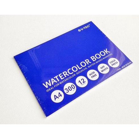 

Buku Gambar Cat Air V-TEC Watercolor Sketchbook A4 12 Lembar 300 gsm