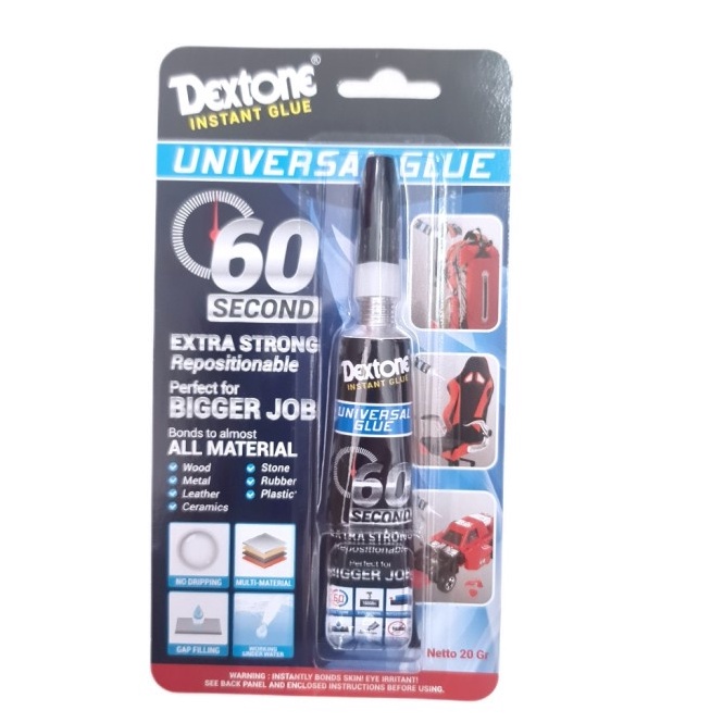 

Special Edition.. Dextone universal glue super strong. lem multifungsi. instan glue I8W