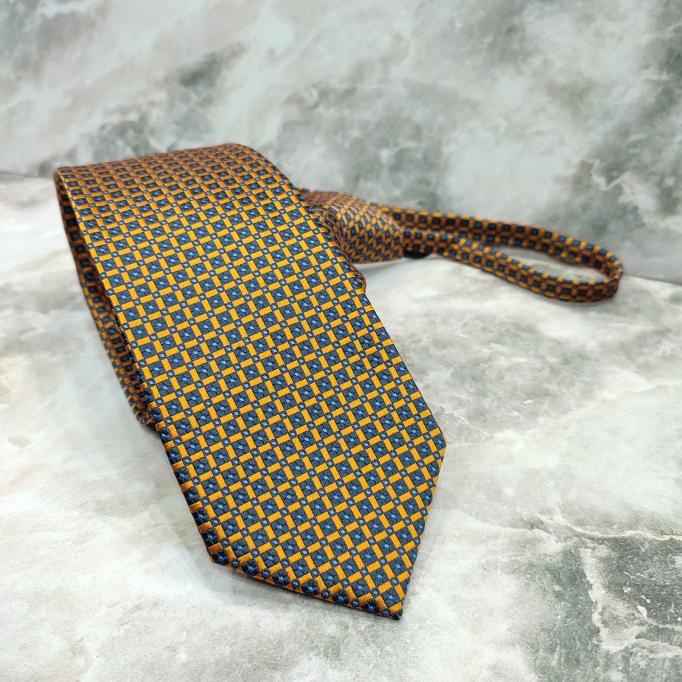 Dasi Instan Pria Gold Dasi Pria Zipper Coklat Gold Dasi Anti Ribet Pengiriman Cepat