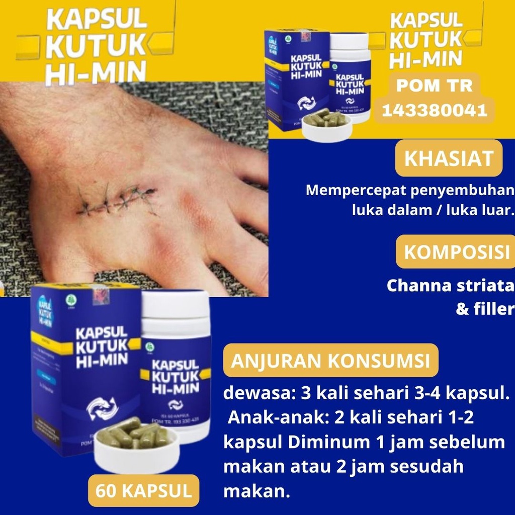 kapsul kutuk HI MIN HIMIN  60 kapsul GABUS KAYA PROTEIN ALBUMIN NATURAFIT