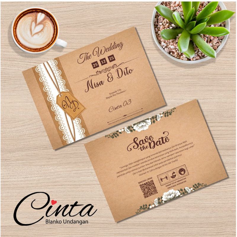 BLANGKO UNDANGAN CINTA 03 KOSONGAN - UNDANGAN