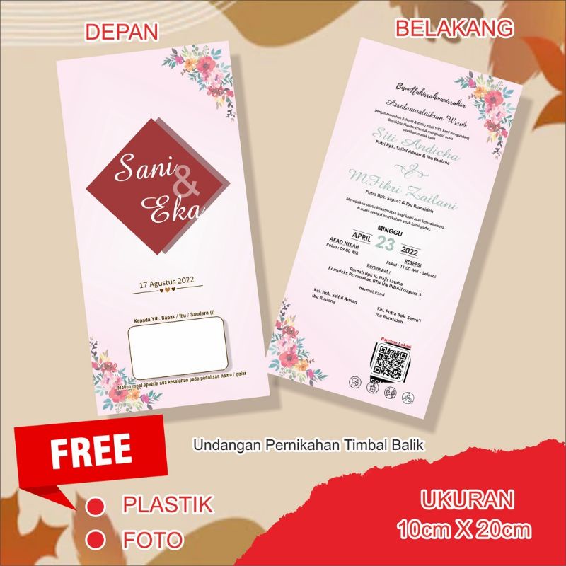 UNDANGAN PERNIKAHAN 1 LEMBAR A - UNDANGAN