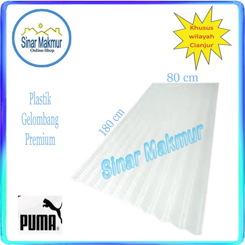 Atap Gelombang Plastik Premium 180x80 CM (PUMA)