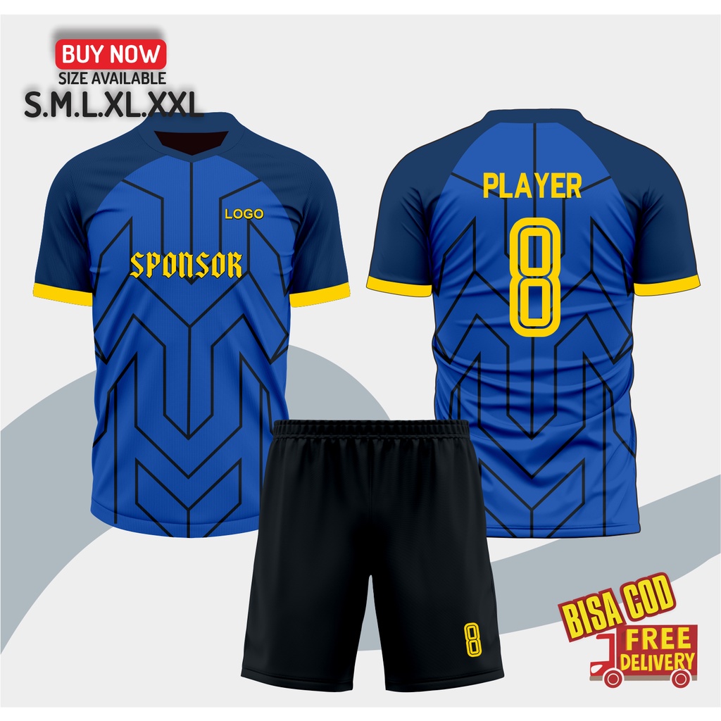 JERSEY BAJU FUTSAL / SEPAKBOLA FULL PRINTING BEBAS CUSTOM DESIGN FREE NAMA DAN NOMOR PUNGGUNG BISA COD