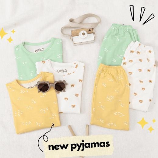 Emico TENCEL Toddler Pyjamas Set Baby - PJs Piyama Anak Balita Bayi