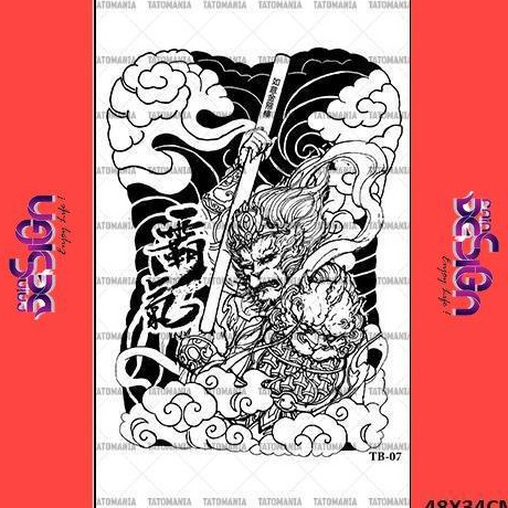 Terbaru❋ GIDKP RAINDESIGN- Tato Full Punggung TB-07 // Tato semi permanen Full Punggung 48X34 anti a