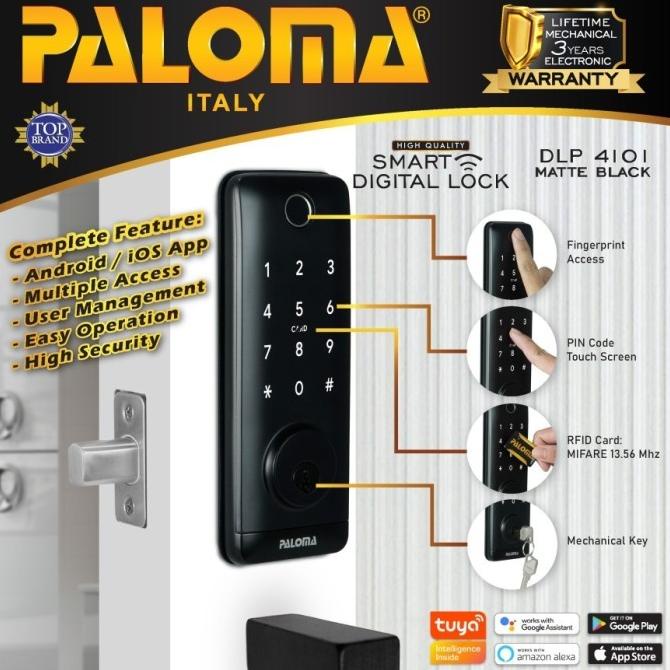 PALOMA DLP 4101 DIGITAL LOCK DEADBOLT SMART HOME DOOR KUNCI PINTU WIFI