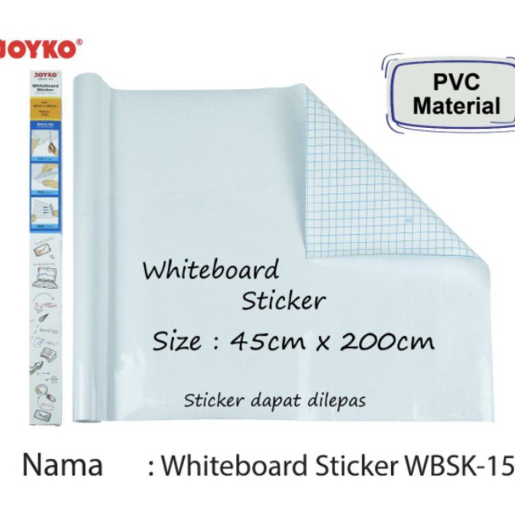 

✴Terkini✥ EZ0HB Stiker Papan Tulis Putih Whiteboard Sticker Joyko WBSK-150 L99 ✲Dijual