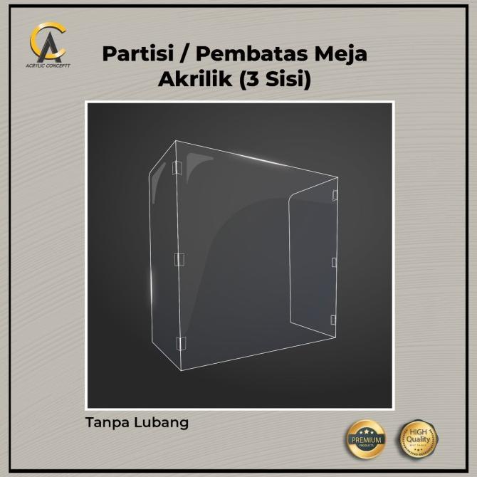 

Limited Sekat Pembatas Meja Akrilik 3 Sisi Portable Ketebalan 2Mm