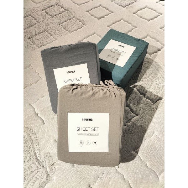 DISKON SPESIAL SPREI WASHED MICROFIBER 120, 160, 180X200+30 INFORMA SLEEP TERLARIS