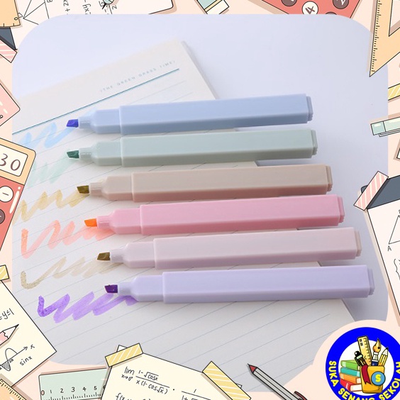 

[Terkece Se-RI] Highlighter Morandi Set 6pcs Pastel Color S0206