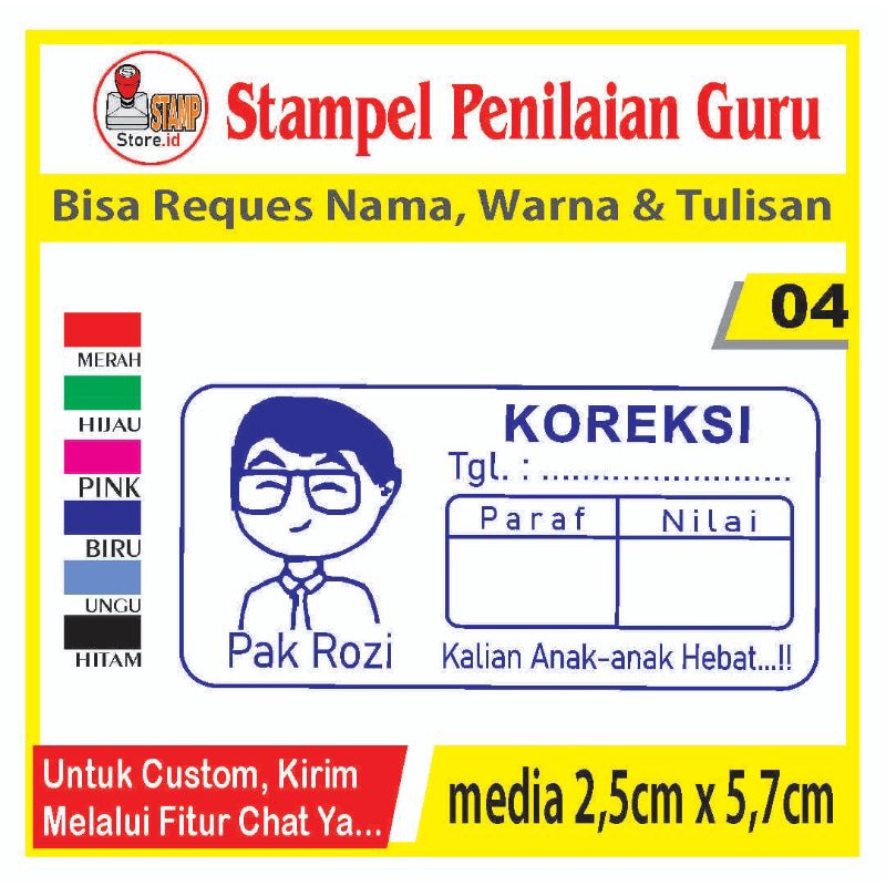 

STAMPEL PAKGURU/GANTINAMA/GAMBAR/WARNA