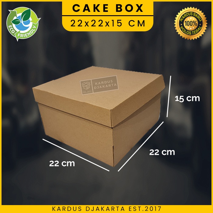 

KARDUS CAKE BOX / KOTAK KUE Uk. 22x22x15 CM
