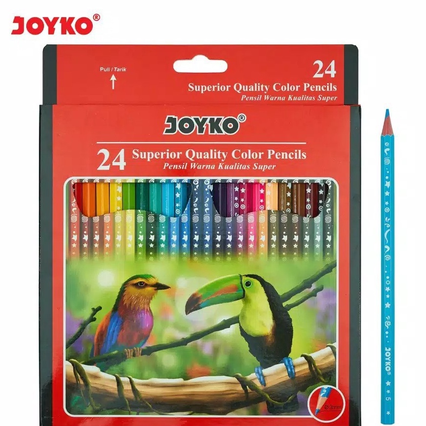 

Terkini Pensil Warna Joyko 24 Warna / CP-106 Color Pencil Y08