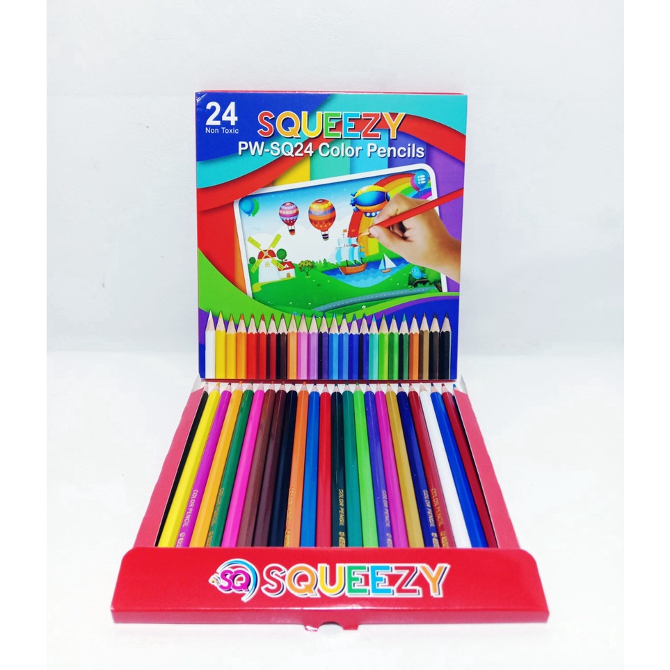 

✻Murah➬ DL6Y7 Harga Grosir (1packs/24pcs ) Pensil Warna Panjang 24 Warna PW-SQ24 Q35 Ready Stock