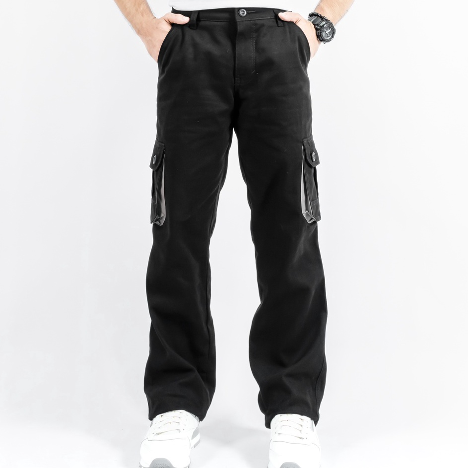 HXTQ9010㊐ Gizmo Celana Cargo Panjang Prime Black ㊓
