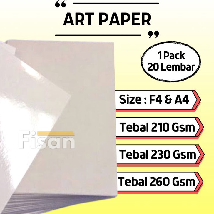 

✾Murah Banget➻ 99L9W 20 Lembar Art Paper Karton F4 A4 210 230 260 Gsm Q68 ➡Bayar Di Tempat