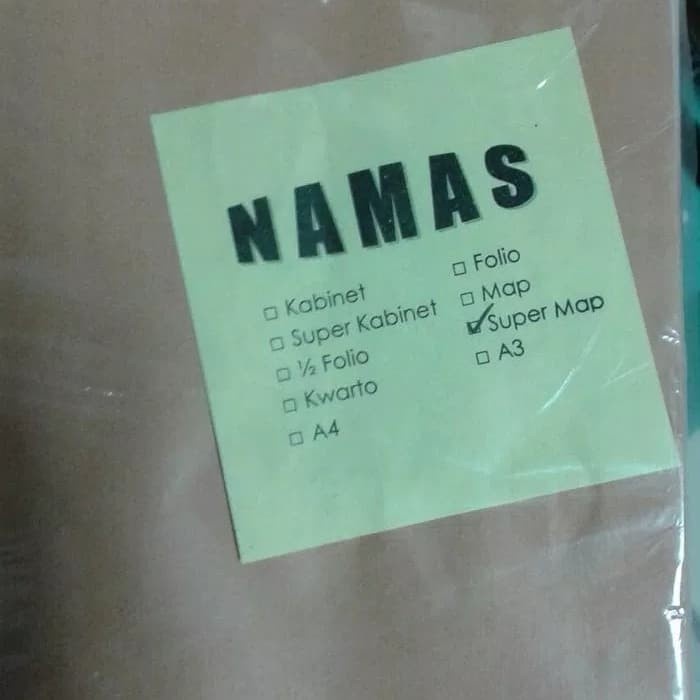 

Amplop Coklat super map polos Namas / tricom 100 lembar lbr