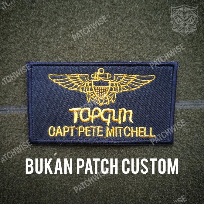 ~~~~~] Patch bordir Top Gun Pete "Maverick" Mitchell jacket nametag