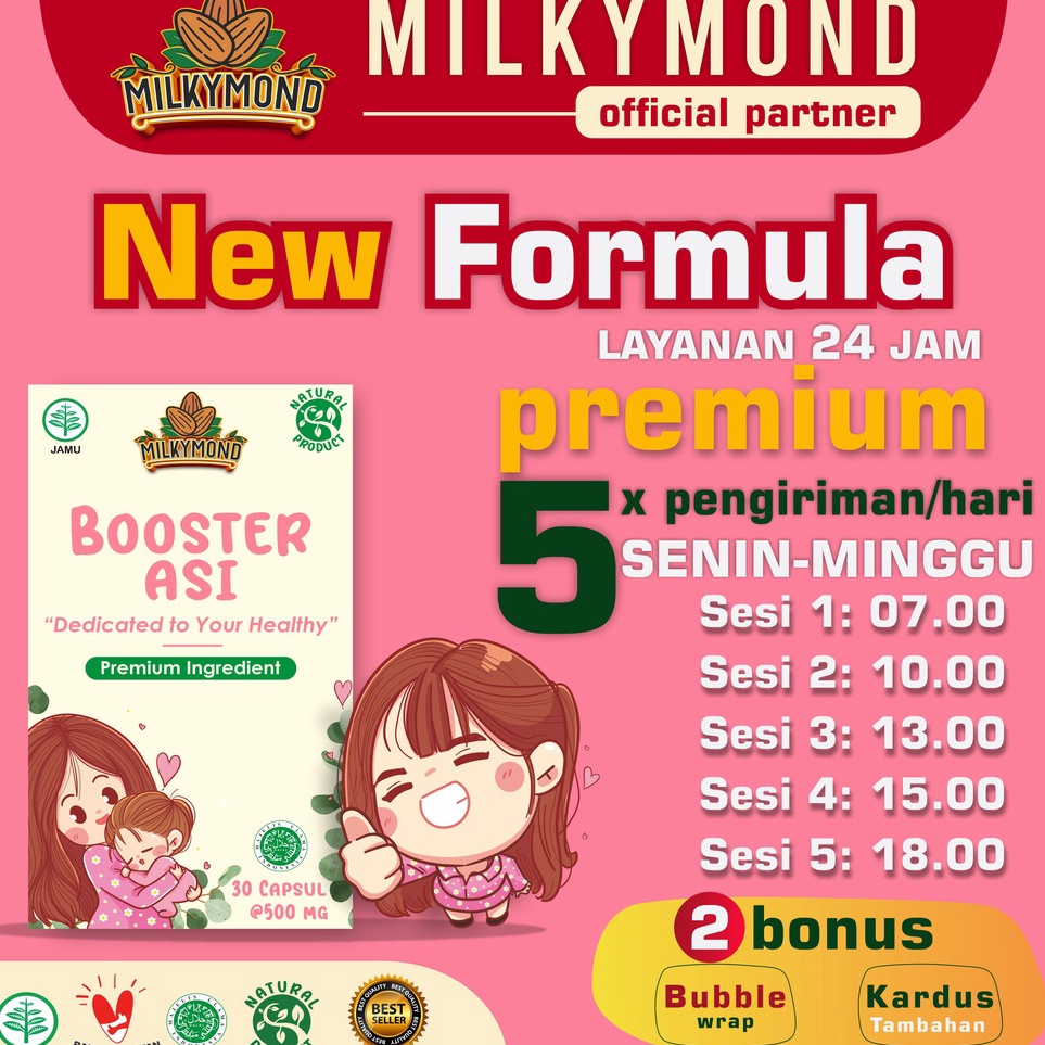 ✰Murah 6BWJK Milkymond Pelancar Booster Asi Habbatussauda || Soya || Kelor || Katuk || Fenugreek K85