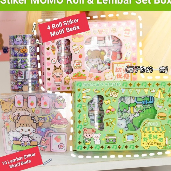 

➤Dijual Murah✾ T9BGE 4 Roll + 10 Lemba kombiNasi Stiker Momo Set Box Motif Berbeda Stiker Lucu Korea Stiker Anak-anak Stiker Docor Z42 Pasti Murah