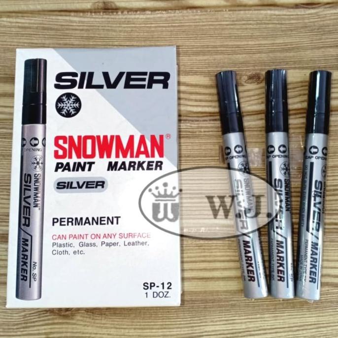 

best seller] Spidol SNOWMAN Permanent Silver Besar