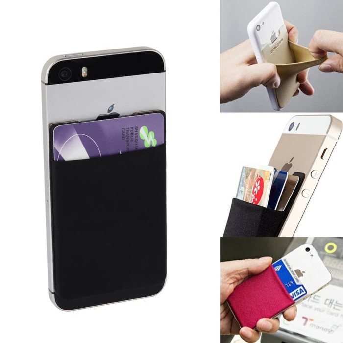 

Terlaris Phone Card Holder 3M Sticky Holder Dompet Kartu Card Pocket Kantong Hp