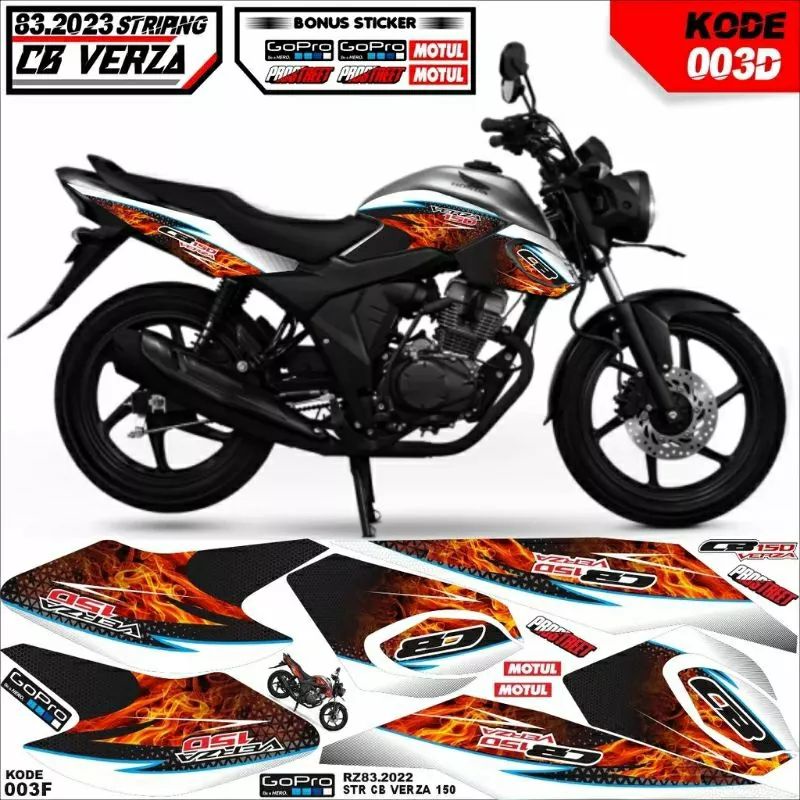 Stiker variasi Honda Verza new CB 150 Decal aksesoris body motor CB Verza new