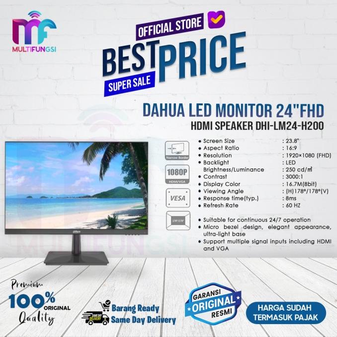 Dahua LED Monitor 24"Inch DHI-LM24-H200 FHD HDMI Speaker Garansi Resmi